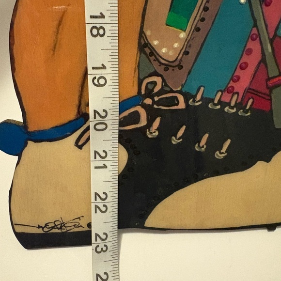 Colorful Golfer Cartoon Wood Cut-Out Wall Art (signed) - Picture 2 of 8